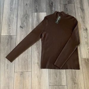 NWT Dana Buchman Brown turtleneck sweater size XL